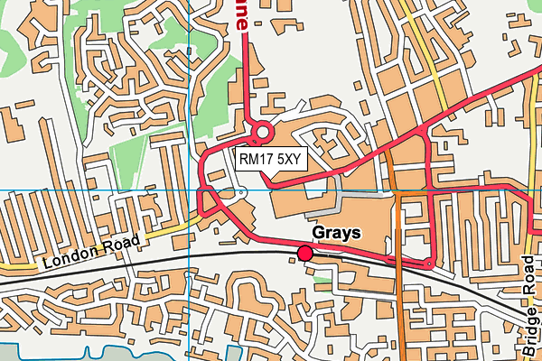 RM17 5XY map - OS VectorMap District (Ordnance Survey)