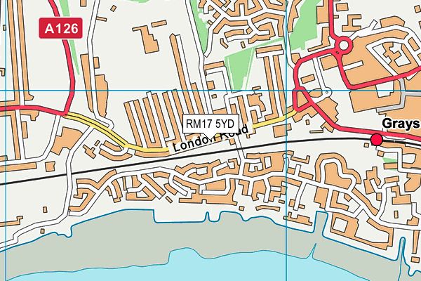 RM17 5YD map - OS VectorMap District (Ordnance Survey)