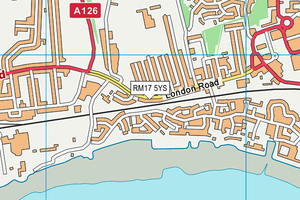 RM17 5YS map - OS VectorMap District (Ordnance Survey)