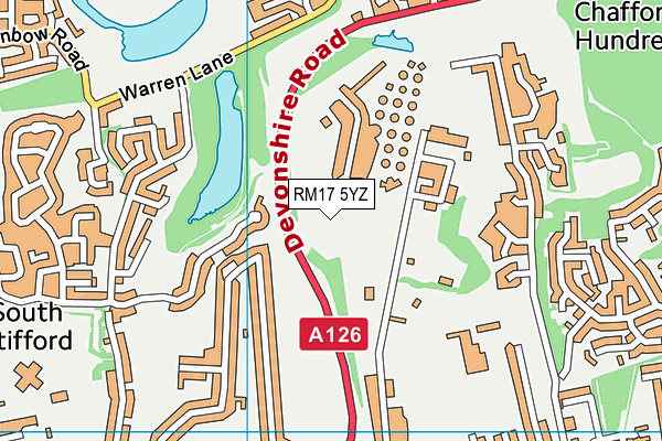 RM17 5YZ map - OS VectorMap District (Ordnance Survey)