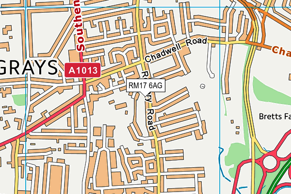 RM17 6AG map - OS VectorMap District (Ordnance Survey)