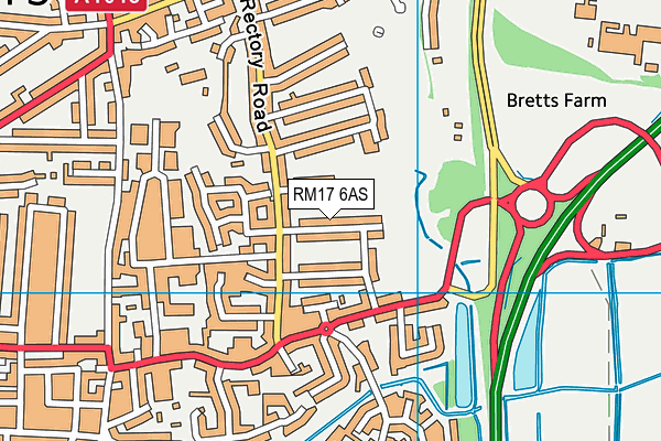 RM17 6AS map - OS VectorMap District (Ordnance Survey)