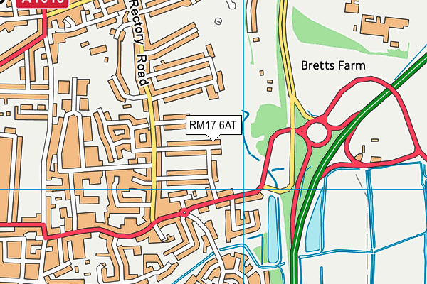 RM17 6AT map - OS VectorMap District (Ordnance Survey)