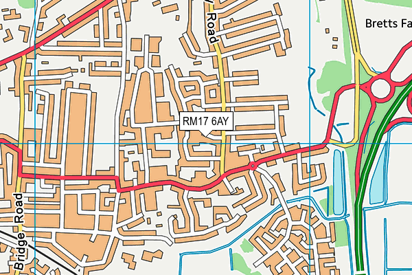 RM17 6AY map - OS VectorMap District (Ordnance Survey)