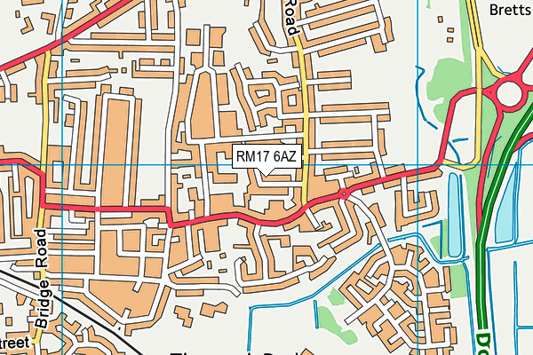 RM17 6AZ map - OS VectorMap District (Ordnance Survey)