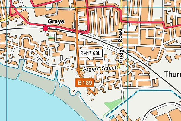RM17 6BL map - OS VectorMap District (Ordnance Survey)