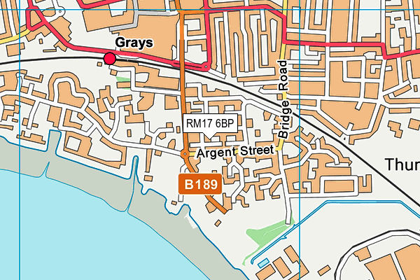 RM17 6BP map - OS VectorMap District (Ordnance Survey)