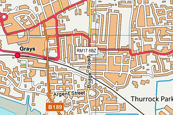 RM17 6BZ map - OS VectorMap District (Ordnance Survey)
