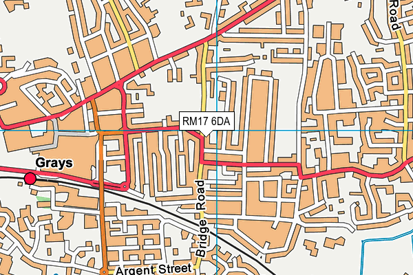 RM17 6DA map - OS VectorMap District (Ordnance Survey)