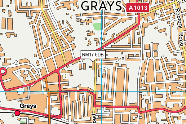 RM17 6DB map - OS VectorMap District (Ordnance Survey)