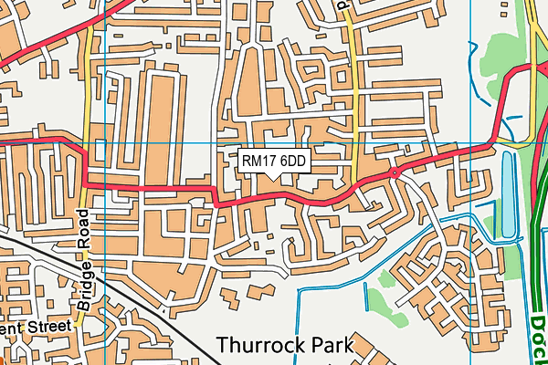 RM17 6DD map - OS VectorMap District (Ordnance Survey)