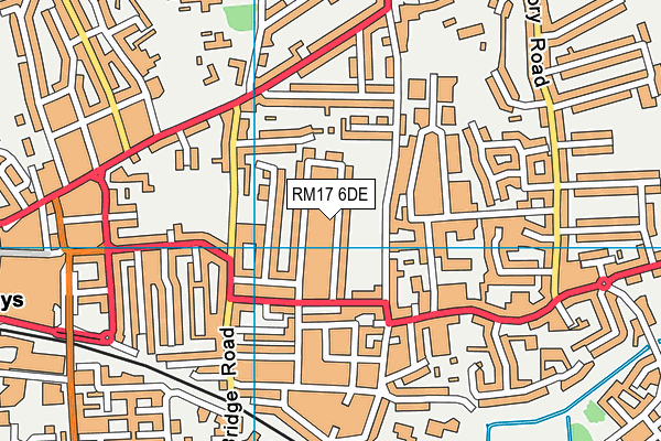 RM17 6DE map - OS VectorMap District (Ordnance Survey)