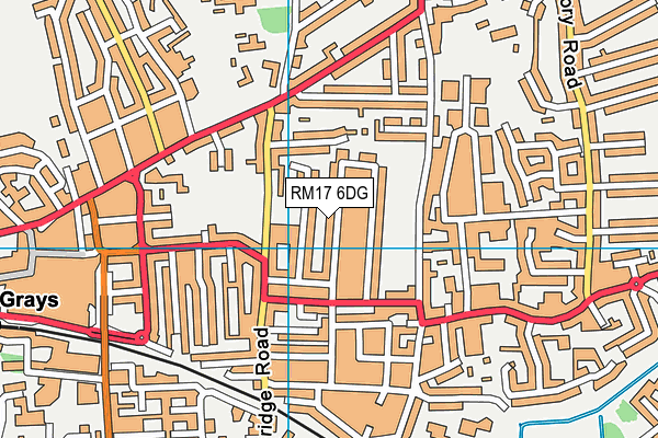RM17 6DG map - OS VectorMap District (Ordnance Survey)