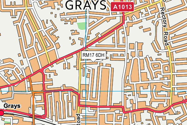 RM17 6DH map - OS VectorMap District (Ordnance Survey)