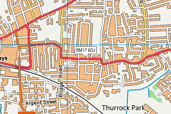 RM17 6DJ map - OS VectorMap District (Ordnance Survey)