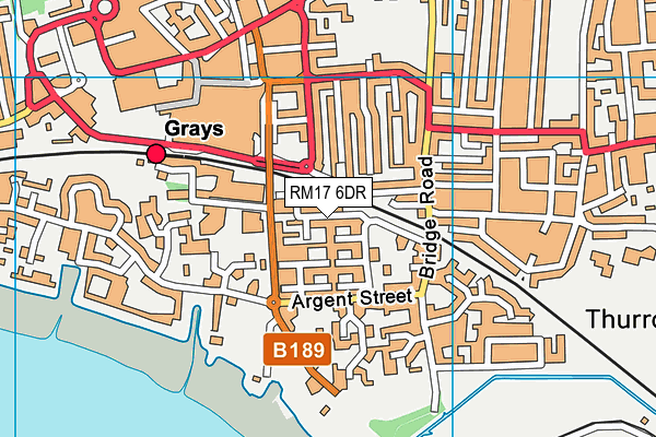 RM17 6DR map - OS VectorMap District (Ordnance Survey)