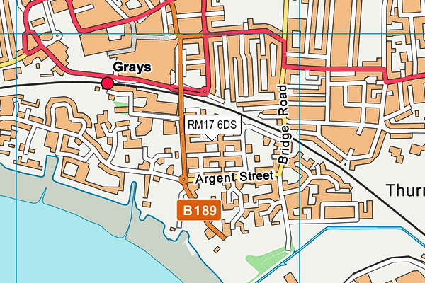 RM17 6DS map - OS VectorMap District (Ordnance Survey)