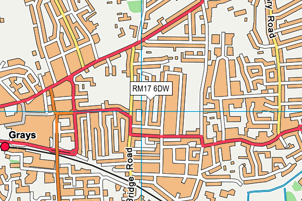 RM17 6DW map - OS VectorMap District (Ordnance Survey)