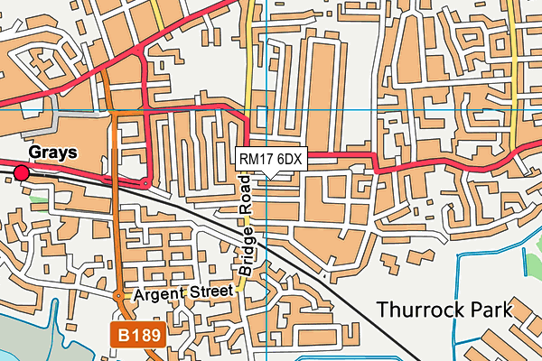 RM17 6DX map - OS VectorMap District (Ordnance Survey)