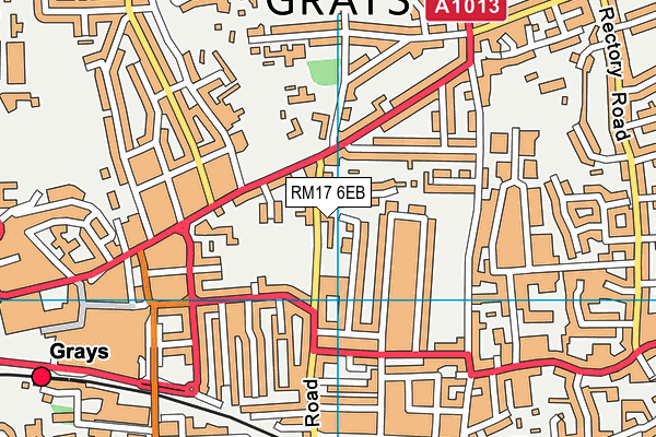 RM17 6EB map - OS VectorMap District (Ordnance Survey)