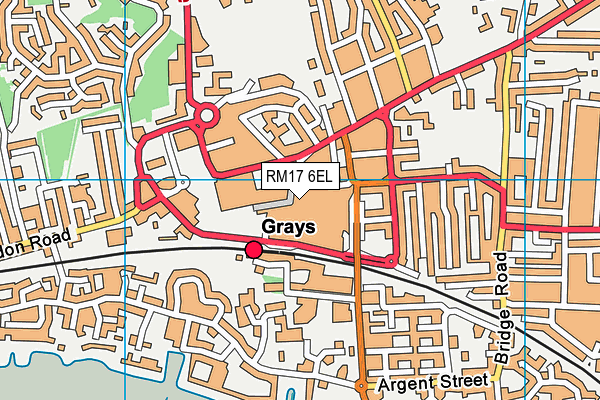 RM17 6EL map - OS VectorMap District (Ordnance Survey)