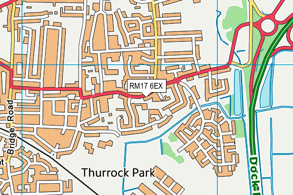 RM17 6EX map - OS VectorMap District (Ordnance Survey)