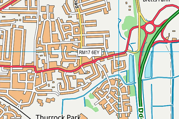 RM17 6EY map - OS VectorMap District (Ordnance Survey)