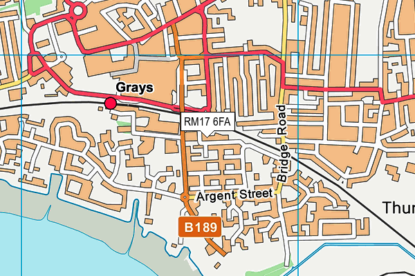 RM17 6FA map - OS VectorMap District (Ordnance Survey)