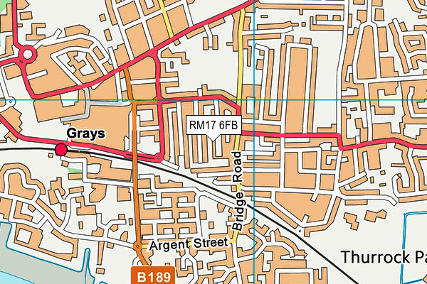 RM17 6FB map - OS VectorMap District (Ordnance Survey)
