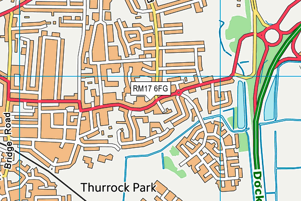 RM17 6FG map - OS VectorMap District (Ordnance Survey)