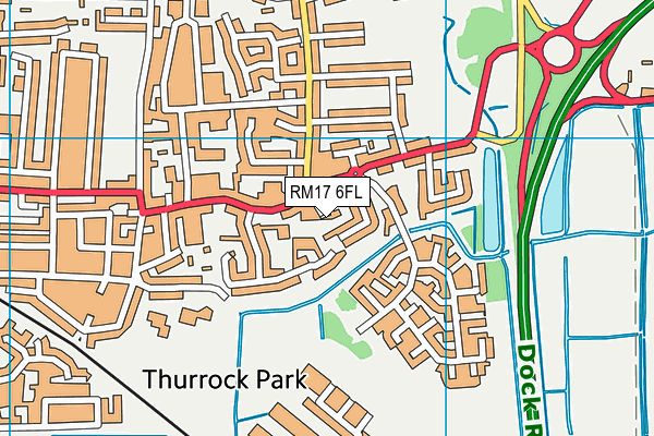 RM17 6FL map - OS VectorMap District (Ordnance Survey)