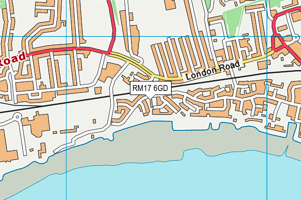 RM17 6GD map - OS VectorMap District (Ordnance Survey)