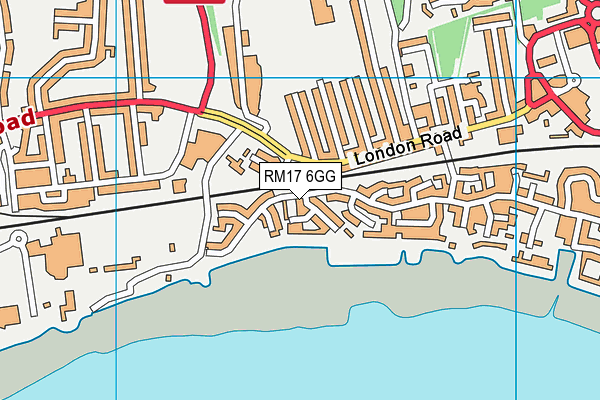 RM17 6GG map - OS VectorMap District (Ordnance Survey)