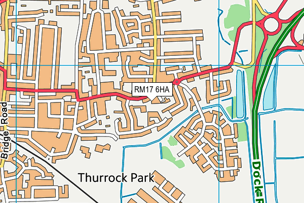 RM17 6HA map - OS VectorMap District (Ordnance Survey)