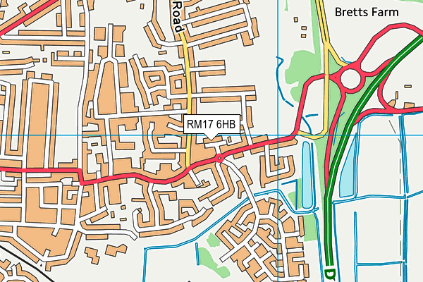 RM17 6HB map - OS VectorMap District (Ordnance Survey)