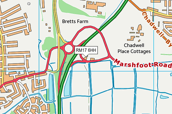 RM17 6HH map - OS VectorMap District (Ordnance Survey)