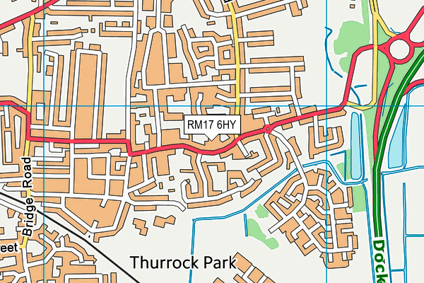 RM17 6HY map - OS VectorMap District (Ordnance Survey)