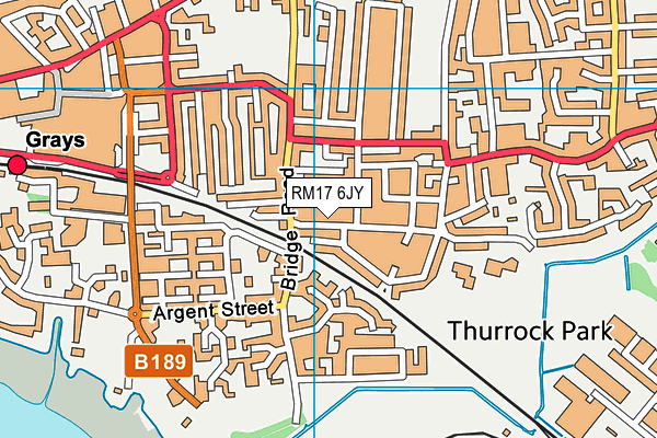 RM17 6JY map - OS VectorMap District (Ordnance Survey)