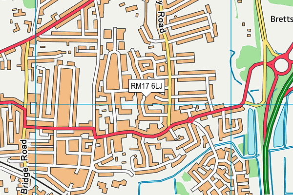 RM17 6LJ map - OS VectorMap District (Ordnance Survey)