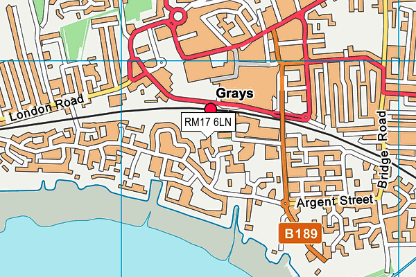 RM17 6LN map - OS VectorMap District (Ordnance Survey)