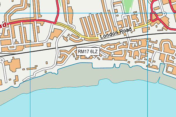 RM17 6LZ map - OS VectorMap District (Ordnance Survey)