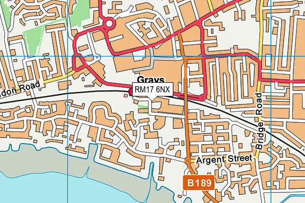 RM17 6NX map - OS VectorMap District (Ordnance Survey)