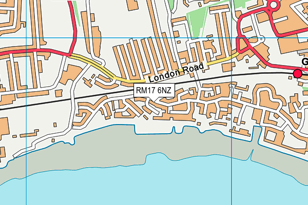 RM17 6NZ map - OS VectorMap District (Ordnance Survey)