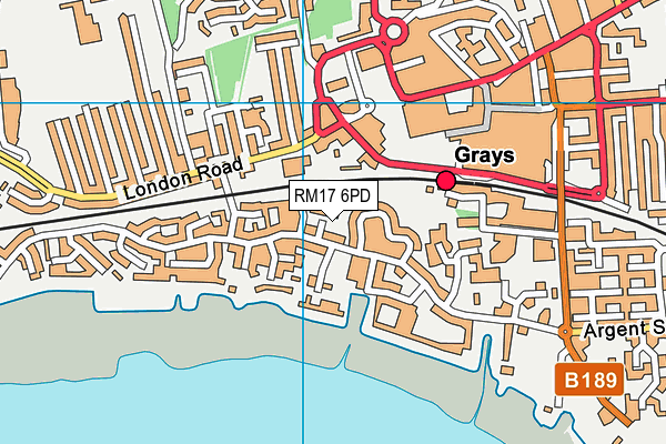 RM17 6PD map - OS VectorMap District (Ordnance Survey)