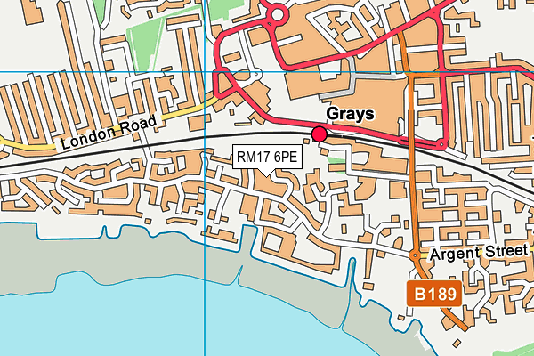 RM17 6PE map - OS VectorMap District (Ordnance Survey)