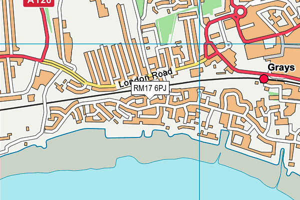 RM17 6PJ map - OS VectorMap District (Ordnance Survey)