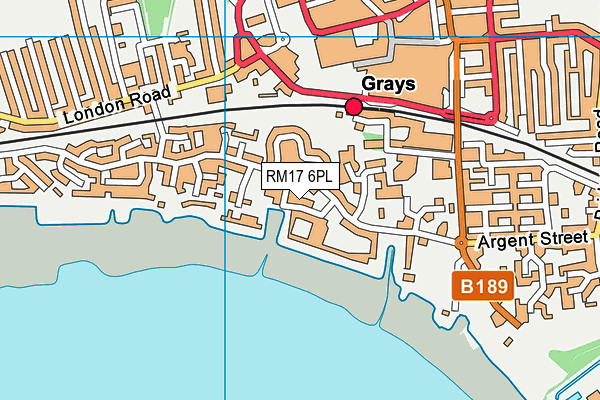 RM17 6PL map - OS VectorMap District (Ordnance Survey)