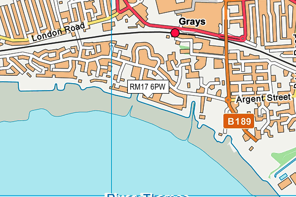 RM17 6PW map - OS VectorMap District (Ordnance Survey)