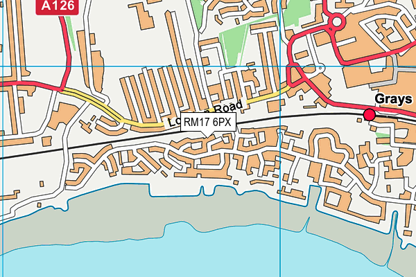 RM17 6PX map - OS VectorMap District (Ordnance Survey)