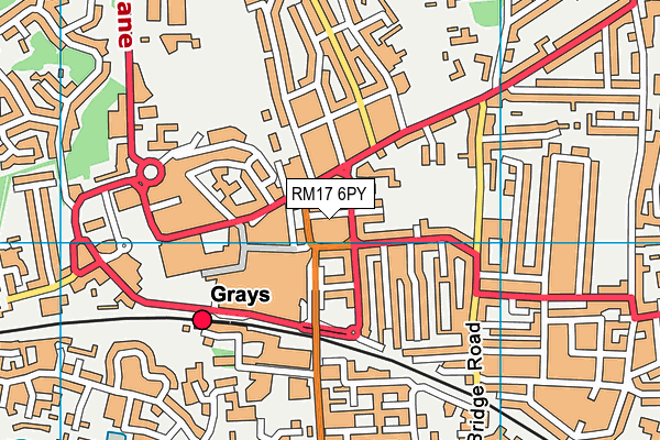 RM17 6PY map - OS VectorMap District (Ordnance Survey)